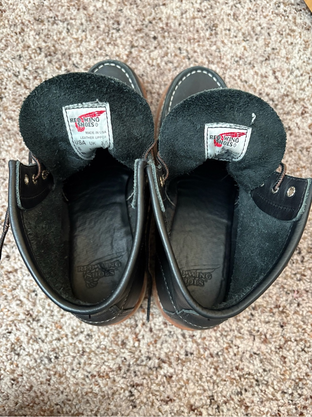 Red Wing Black Leather Moc Toe Boots - Picture 8 of 8